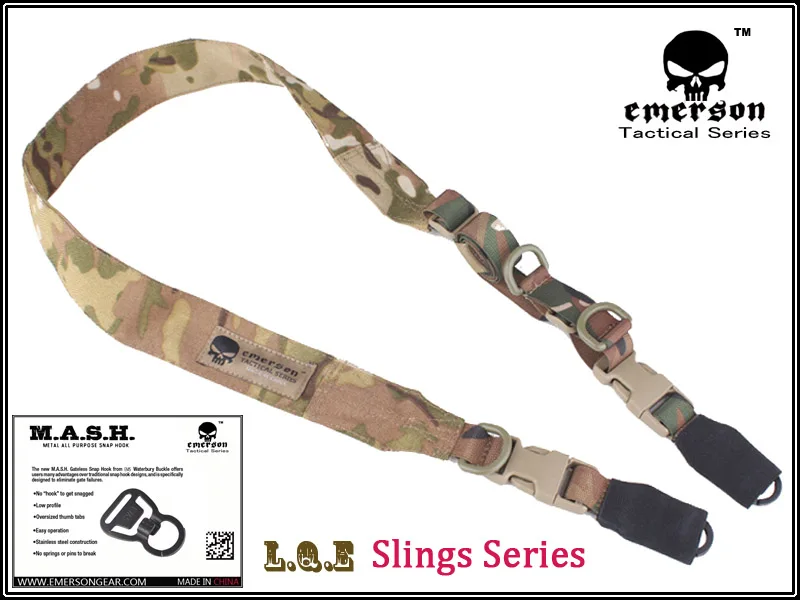 EMERSON tactical gun sling L.Q.E One+Two Point Slings Series with MASH hook rifle sling EM8490 Multicam Black
EMERSON tactical gun sling L.Q.E One+Two Point Slings Series with MASH hook rifle sling EM8490 Multicam Black