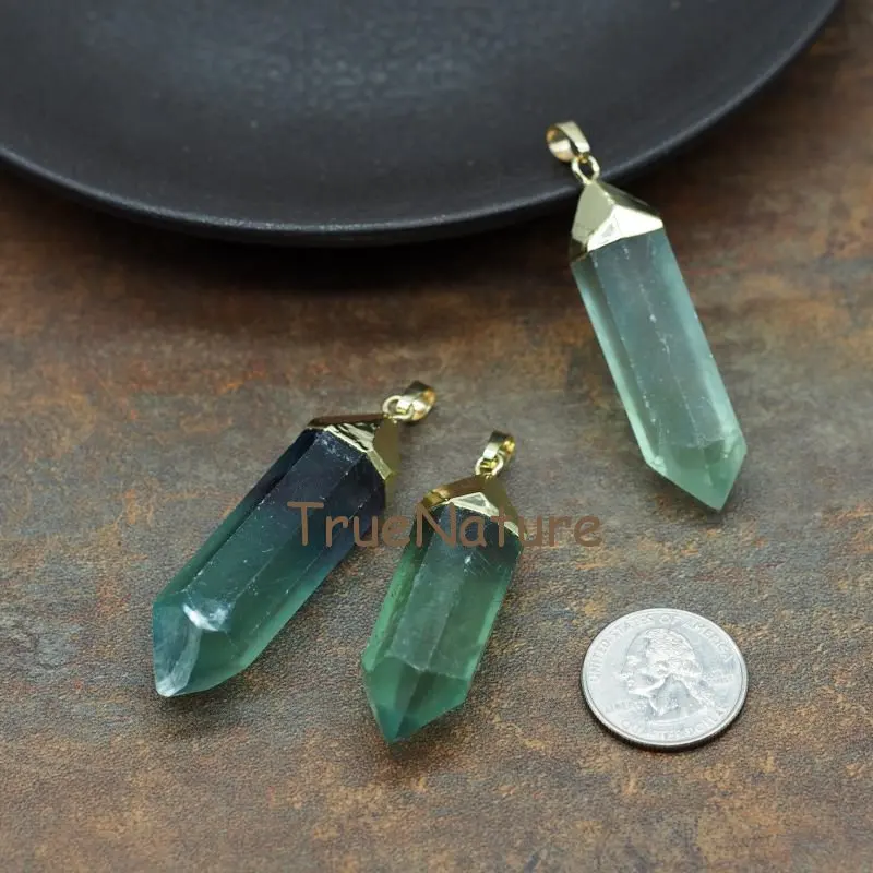Green Fluorite Jewelry Pendant Double Angle Hexagonal Columns Gold Color Cap Charm For Necklace In 14*58mm PM5635
Green Fluorite Jewelry Pendant Double Angle Hexagonal Columns Gold Color Cap Charm For Necklace In 14*58mm PM5635