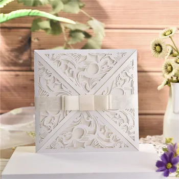 10pcs/lot European Square White Invitation Card for Wedding Elegant Delicate Carved Lace Wedding Invitation Cards with Bowknots
10pcs/lot European Square White Invitation Card for Wedding Elegant Delicate Carved Lace Wedding Invitation Cards with Bowknots