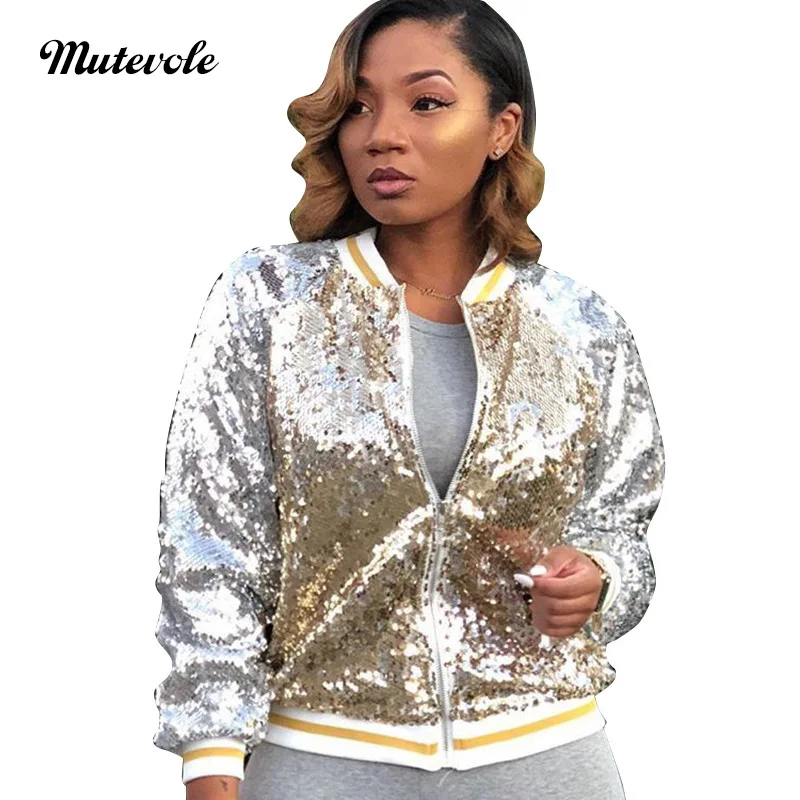 Mutevole Women Zipper Glitter Sequin Jackets Coat Long Sleeve Sexy Party Bomber Jackets Shining Lentejuela Casual Baseball Coat
Mutevole Women Zipper Glitter Sequin Jackets Coat Long Sleeve Sexy Party Bomber Jackets Shining Lentejuela Casual Baseball Coat