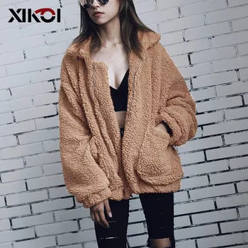 XIKOI Faux Lambswool Oversized Jacket Coat Winter Black Warm Hairly Jacket Women Autumn Outerwear 2020 New Female Overcoat
XIKOI Faux Lambswool Oversized Jacket Coat Winter Black Warm Hairly Jacket Women Autumn Outerwear 2020 New Female Overcoat