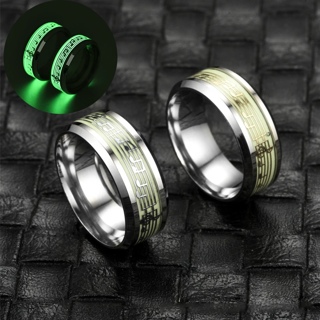Luminous music five-line music score Stainless Steel Ring Personality Original JewelryJewelry Women Men Wild Ring 8mm
Luminous music five-line music score Stainless Steel Ring Personality Original JewelryJewelry Women Men Wild Ring 8mm