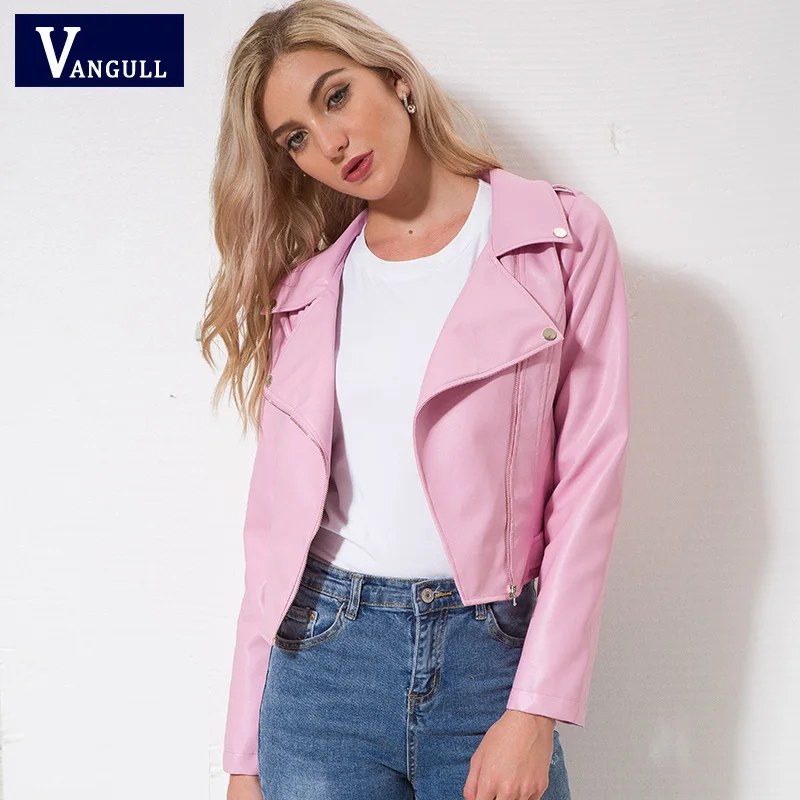 VANGULL Women Faux Leather Jacket Ladies Elegant Sweet Pink Coat Side Zipper Long Sleeve Turn-down Collar Autumn Winter Outwear
VANGULL Women Faux Leather Jacket Ladies Elegant Sweet Pink Coat Side Zipper Long Sleeve Turn-down Collar Autumn Winter Outwear