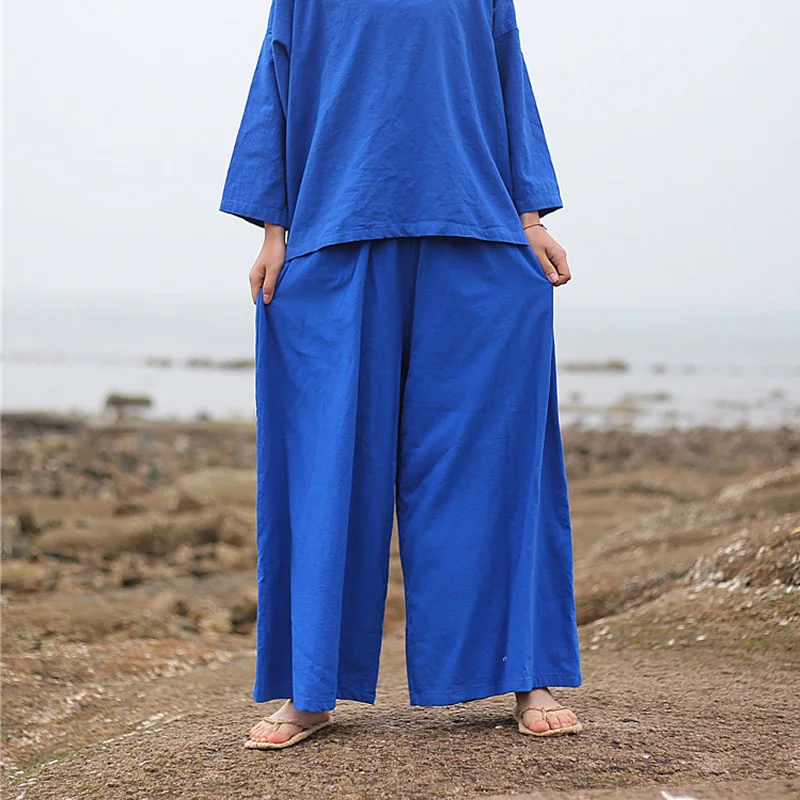 ORIGOODS Solid Cotton Linen Wide leg Pants Women Loose Casual Plus size Pants Elastic waist Vintage Wide leg Trousers D035
ORIGOODS Solid Cotton Linen Wide leg Pants Women Loose Casual Plus size Pants Elastic waist Vintage Wide leg Trousers D035