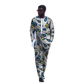 African clothing men's pant sets long sleeve shirt with trouser Ankara fashion suits customized wedding male groom outfits
African clothing men's pant sets long sleeve shirt with trouser Ankara fashion suits customized wedding male groom outfits