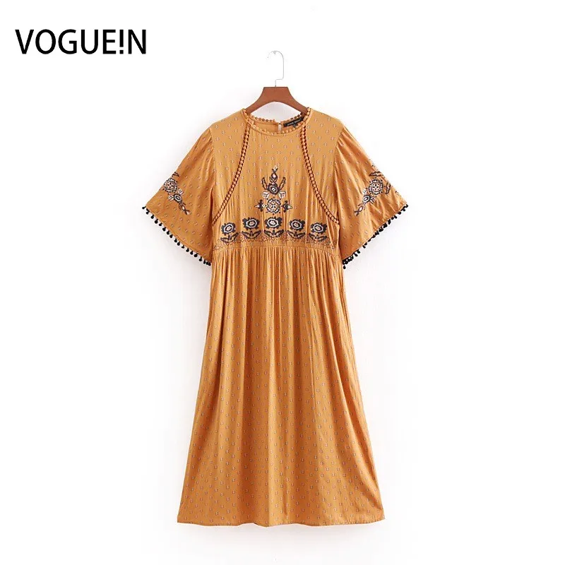 VOGUEIN New Womens Ethnic Floral Embroidery Yellow Bat-wing Sleeve Midi Dress Wholesale
VOGUEIN New Womens Ethnic Floral Embroidery Yellow Bat-wing Sleeve Midi Dress Wholesale