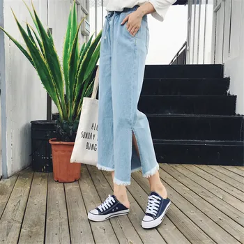 2019 Summer new light blue jeans women ankle-length wide leg pants drawstring female denim trousers womens fashion vogue pants
2019 Summer new light blue jeans women ankle-length wide leg pants drawstring female denim trousers womens fashion vogue pants