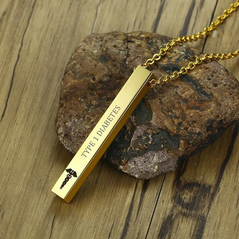 Custom 4 sided Bar Medical Alert ID Symbol Pendant Necklace for Men Diabetic Epilepsy Allergy Necklaces Male Jewelry
Custom 4 sided Bar Medical Alert ID Symbol Pendant Necklace for Men Diabetic Epilepsy Allergy Necklaces Male Jewelry