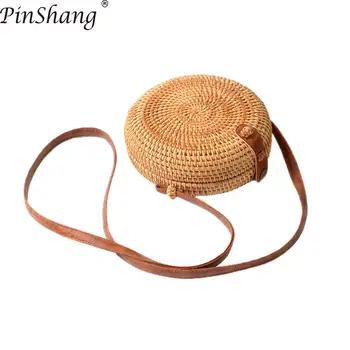 PinShang Women Handbag Rattan Woven Bag Slanting Mini Basket Retro Art Hand Woven Leather Buckle Bag Bags for Women 2018 ZK40
PinShang Women Handbag Rattan Woven Bag Slanting Mini Basket Retro Art Hand Woven Leather Buckle Bag Bags for Women 2018 ZK40