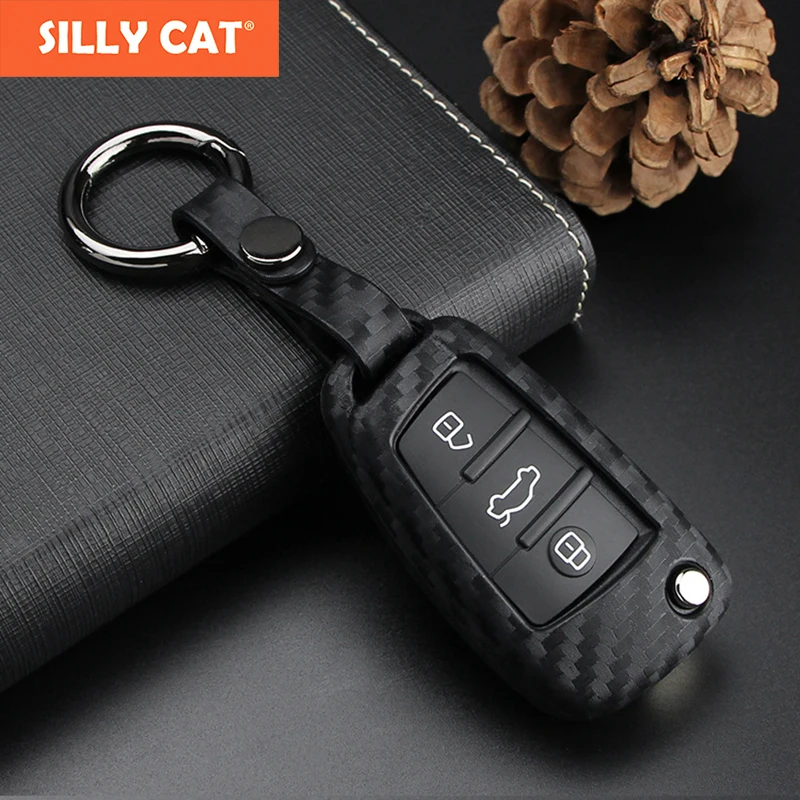 SILLY CAT Carbon Fiber Pattern Car Key Cover Case For Audi A1 A3 A4 A5 A6 A7 A8 Q3 Q5 Q7 TT Key fob Cover case Bag
SILLY CAT Carbon Fiber Pattern Car Key Cover Case For Audi A1 A3 A4 A5 A6 A7 A8 Q3 Q5 Q7 TT Key fob Cover case Bag