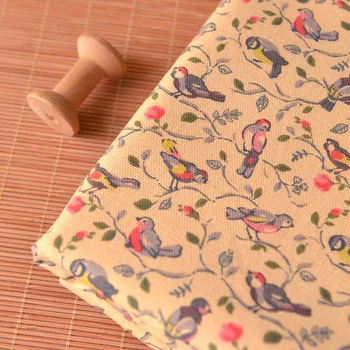 Light yellow bird-flower wall cotton canvas fabric
Light yellow bird-flower wall cotton canvas fabric