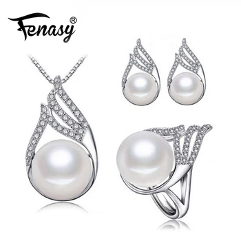 FENASY Luxury cubic zirconia design 925 Sterling Silver Natural Freshwater Pearl Necklace Earrings CZ ring pearl jewelry set
FENASY Luxury cubic zirconia design 925 Sterling Silver Natural Freshwater Pearl Necklace Earrings CZ ring pearl jewelry set