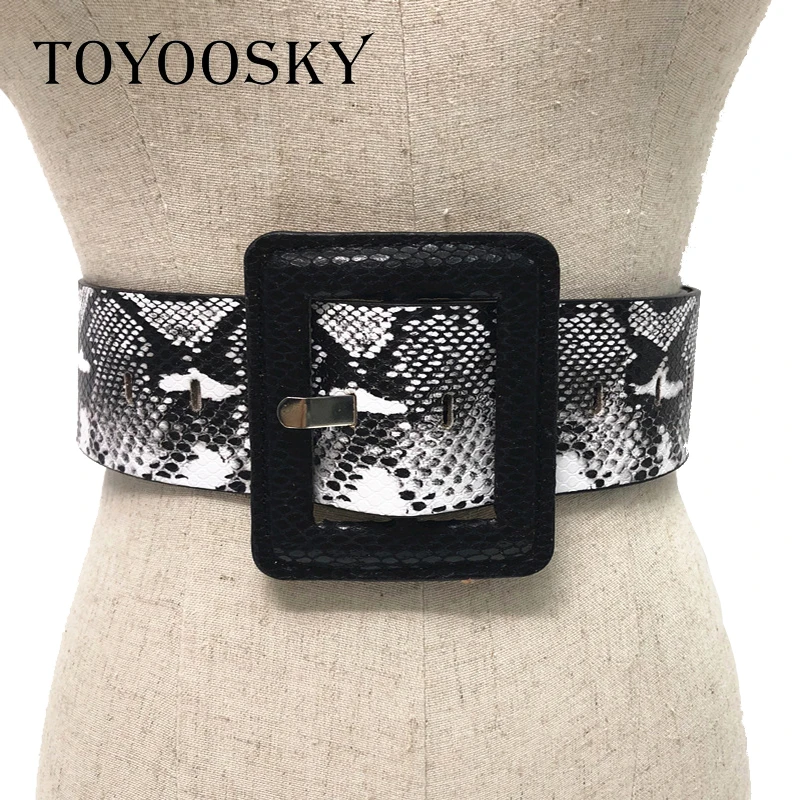 Women PU Leather Snake Skin Belt Vintage Sexy Wide Female Hup Square Pin Buckle Black White Waistbelt Luxury Brand High Quality
Women PU Leather Snake Skin Belt Vintage Sexy Wide Female Hup Square Pin Buckle Black White Waistbelt Luxury Brand High Quality