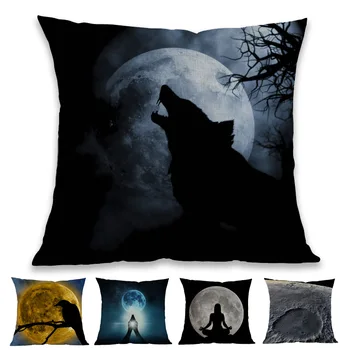 Wolf Howling At Full Moon Lunar Surface Profile Landing on the moon Night Pattern Pillow Case Home Sofa Decorative Cushion Cover
Wolf Howling At Full Moon Lunar Surface Profile Landing on the moon Night Pattern Pillow Case Home Sofa Decorative Cushion Cover