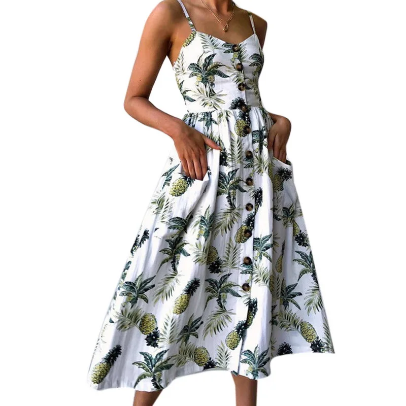 Casual Vintage Sundress Women Summer Dress 2019 Boho Sexy Dress Midi Button Backless Polka Dot Striped Floral Beach Dress Female
Casual Vintage Sundress Women Summer Dress 2019 Boho Sexy Dress Midi Button Backless Polka Dot Striped Floral Beach Dress Female