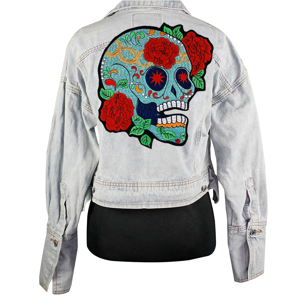 Fashion Skull Rose Embroidery Patches Iron on Applique Back Patches Sticker Garment Bags Badge Crafts A141
Fashion Skull Rose Embroidery Patches Iron on Applique Back Patches Sticker Garment Bags Badge Crafts A141
