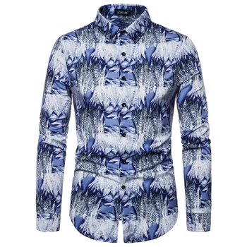 New Casual Men's Shirts Long Sleeve Slim Fit Floral Shirt Men Button Down Digital Printed Feather Shirt Men Fashion Clothing
New Casual Men's Shirts Long Sleeve Slim Fit Floral Shirt Men Button Down Digital Printed Feather Shirt Men Fashion Clothing