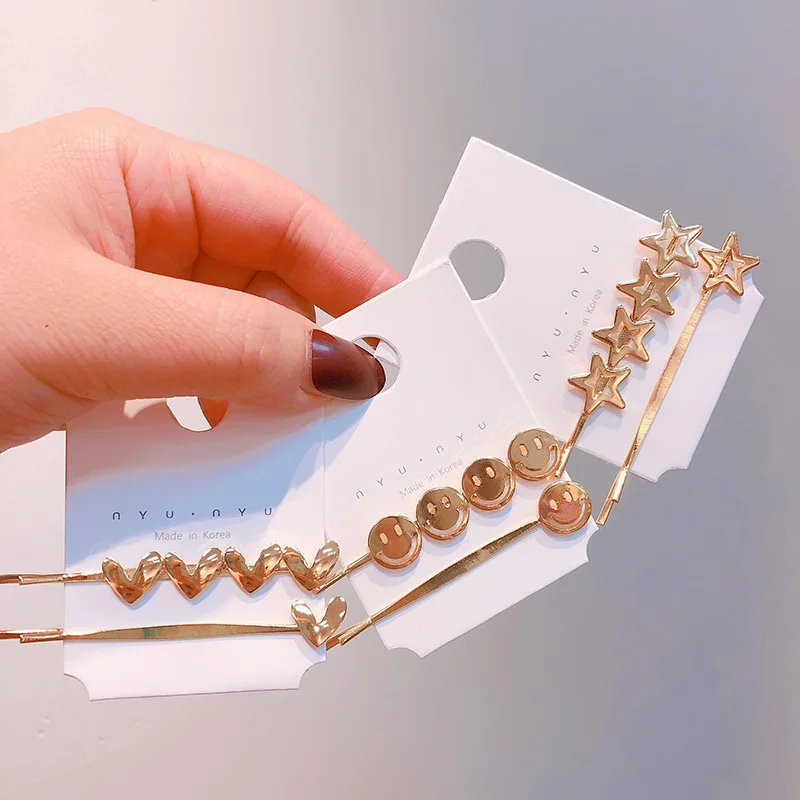 Cute French girl mini METAL STAR SMILE HEART Hair Clip Korean chic gentle retro Hairclips hairpins hair accessories Women M5830
Cute French girl mini METAL STAR SMILE HEART Hair Clip Korean chic gentle retro Hairclips hairpins hair accessories Women M5830