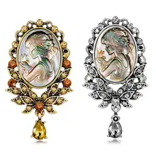 Nueva llegada broche Vintage moda antigua mujer vestido Pin corsé de la insignia boda(China)