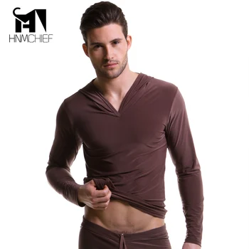 Long Sleeve Sleep Tops Brand sleepwear for men's high quality with hat ice silk comfortable hot suit Men Sexy Transparent Shirt
Long Sleeve Sleep Tops Brand sleepwear for men's high quality with hat ice silk comfortable hot suit Men Sexy Transparent Shirt