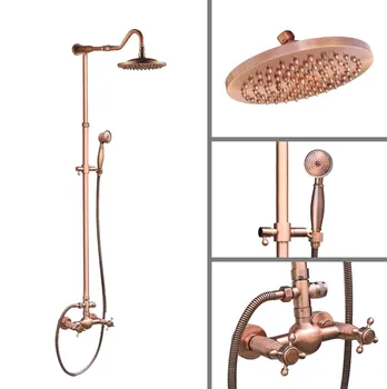 Antique Red Copper Brass Wall Mounted Bathroom 8" Round Rain Shower Head Faucet Set Dual Cross Handles Mixer Tap mrg607
Antique Red Copper Brass Wall Mounted Bathroom 8" Round Rain Shower Head Faucet Set Dual Cross Handles Mixer Tap mrg607