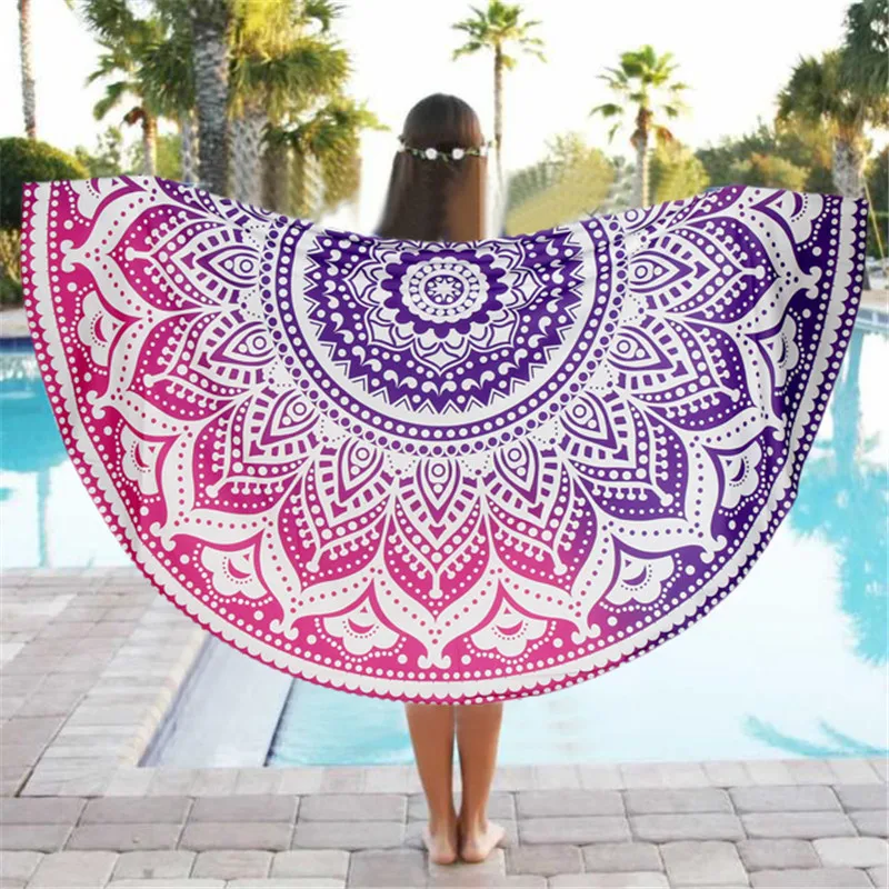 Beach towel Chiffon Cover Up Round Pool Home Shower Towel Blanket Table Cloth Mat from india Oct10 | Дом и сад