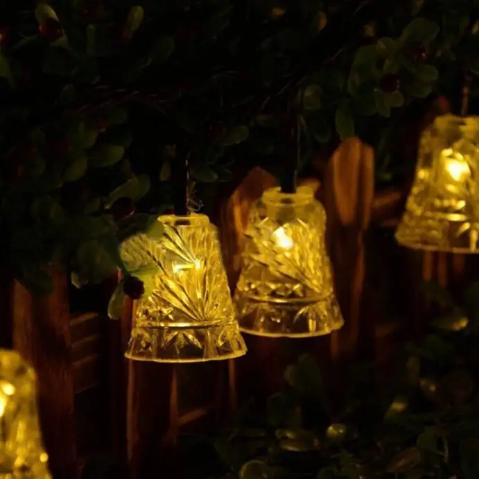 Bell lights 5m 20LED solar powered bell string light outdoor xmas party garden decor Bell lights 5m 20LED solar powered bell string light outdoor xmas party garden decor