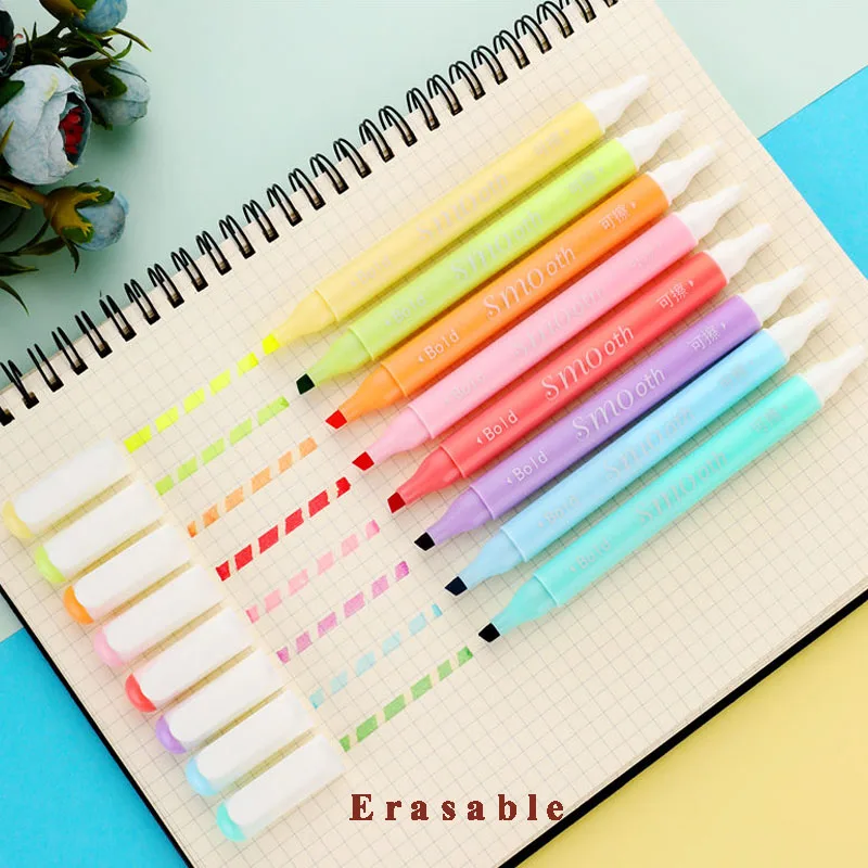 8pcs/lot Erasable double head Highlighters Art markers Highlighter Pen fluorecent pen School supplies office 04446
8pcs/lot Erasable double head Highlighters Art markers Highlighter Pen fluorecent pen School supplies office 04446