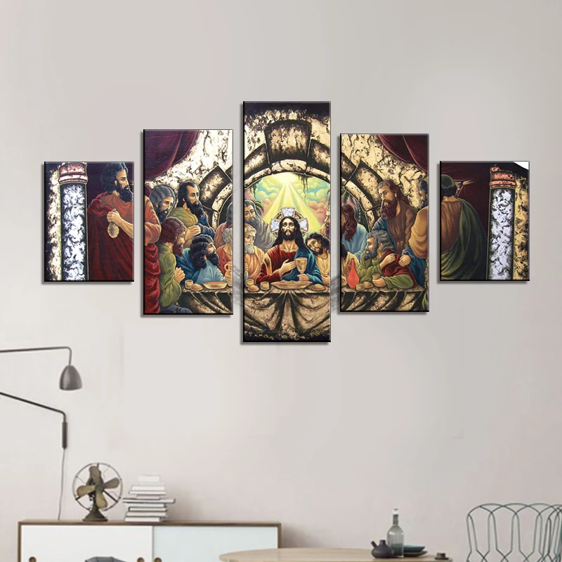 Last Supper Wall Decor Art Work for Home Walls Pictures Jesus Chirst Paintings 5 Panel Canvas Home Decor for Living Room Artwork
Last Supper Wall Decor Art Work for Home Walls Pictures Jesus Chirst Paintings 5 Panel Canvas Home Decor for Living Room Artwork