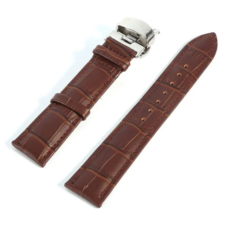 Leather Watchbands Strap Butterfly Clasp Solid Stainless Steel Black Brown Watch Band 16 18 20 22 24 26mm
Leather Watchbands Strap Butterfly Clasp Solid Stainless Steel Black Brown Watch Band 16 18 20 22 24 26mm