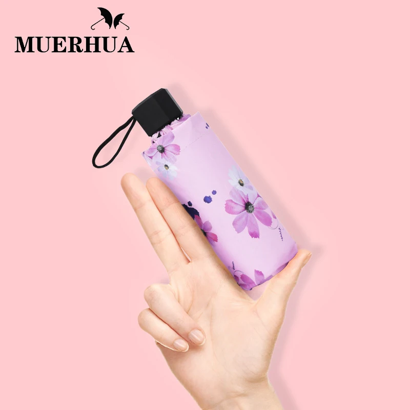 MUERHUA Portable Flower Umbrella Rain Women Waterproof 5 Folding Ultra Light Pocket Umbrellas UV Mini Female Sun Parasol
MUERHUA Portable Flower Umbrella Rain Women Waterproof 5 Folding Ultra Light Pocket Umbrellas UV Mini Female Sun Parasol