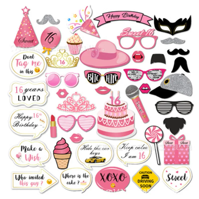 44pcs 16th birthday party hot sale adult party birthday party decoration party supplies photo props
44pcs 16th birthday party hot sale adult party birthday party decoration party supplies photo props