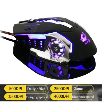 Pro Wired Gaming Mouse 6 Button 4000 DPI LED Backlit Optical USB Computer Mouse Gamer Mice V5 Game Mouse for Desktop pc laptop
Pro Wired Gaming Mouse 6 Button 4000 DPI LED Backlit Optical USB Computer Mouse Gamer Mice V5 Game Mouse for Desktop pc laptop