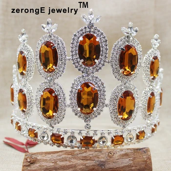 zerongE jewelry 5.2inch big pageant crystal tiara brown color women party decoration gift tiara for hair accessories
zerongE jewelry 5.2inch big pageant crystal tiara brown color women party decoration gift tiara for hair accessories