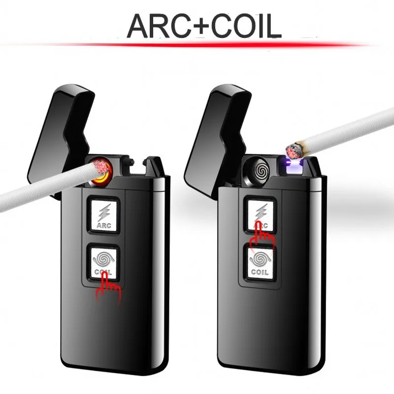 2018 New 2 in 1 Coil and Arc Lighter Smart Electronic USB Lighters Dual-purpose Touch Induction Ignition Metal Cigarette Lighter
2018 New 2 in 1 Coil and Arc Lighter Smart Electronic USB Lighters Dual-purpose Touch Induction Ignition Metal Cigarette Lighter