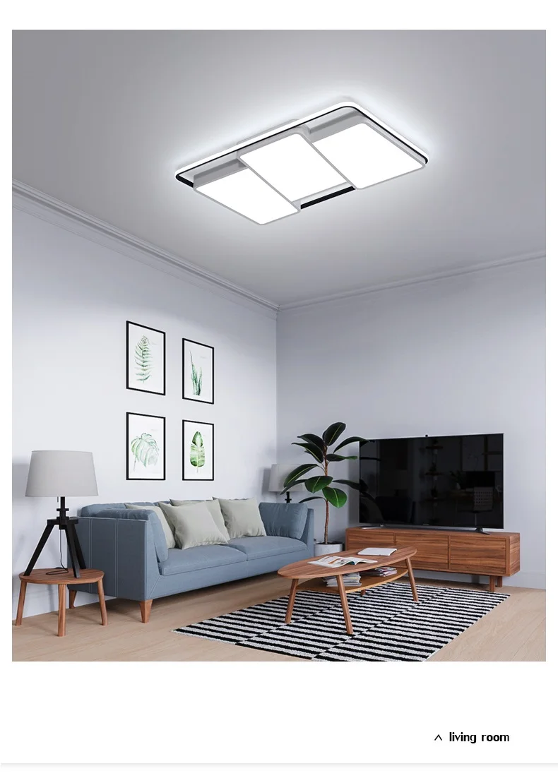 Black White Modern LED Chandelier Lighting For Living Dining Room Bedroom Acrylic Lustre Luminaria Lampadario Ceiling Chandeliers 12