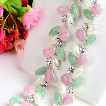 Factory direct sales! Imitation jade welding Rhinestones, fancy waist chains 1yard
Factory direct sales! Imitation jade welding Rhinestones, fancy waist chains 1yard