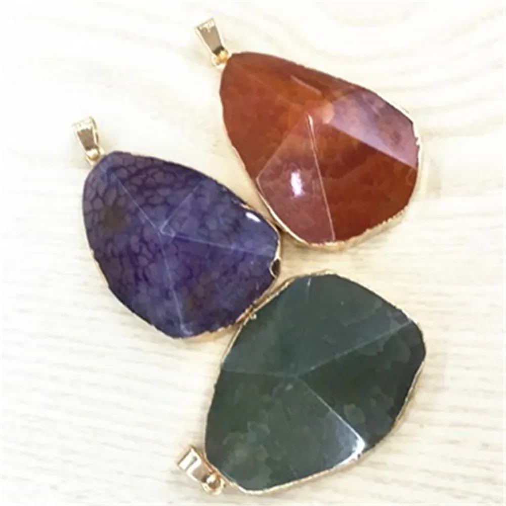 Hot Natural Stone Agates Faceted Pendants Red Blue Green Purple Water Drop Good Quality For Jewelry Making Sent At Random 5PCS
Hot Natural Stone Agates Faceted Pendants Red Blue Green Purple Water Drop Good Quality For Jewelry Making Sent At Random 5PCS