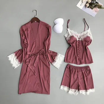 pajamas for women silk satin 3 pieces pajamas set worsted sexy plus size solid female pijamas sleepwear underwear
pajamas for women silk satin 3 pieces pajamas set worsted sexy plus size solid female pijamas sleepwear underwear