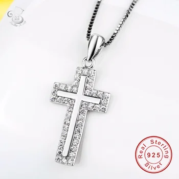 Cross Necklace For Women Jewelry Genuine 925 Sterling Silver Rhodium Plated Religious Christian Cross Pendant 2018 New Trendy
Cross Necklace For Women Jewelry Genuine 925 Sterling Silver Rhodium Plated Religious Christian Cross Pendant 2018 New Trendy