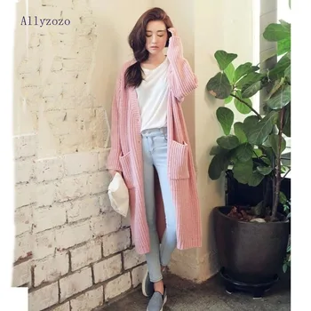 Casual Knitted Women Long Cardigan With Pockets Ladies Body Tops Autumn Winter Sweater New Fashion Cardigan
Casual Knitted Women Long Cardigan With Pockets Ladies Body Tops Autumn Winter Sweater New Fashion Cardigan