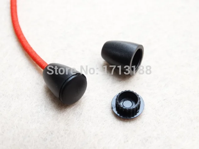 

1000pcs/pack Black Plastic 1/8"(3mm)Detachable Bell Stopper With Lid Cap Cord Ends For Apparel Sportwear Garment Accessories