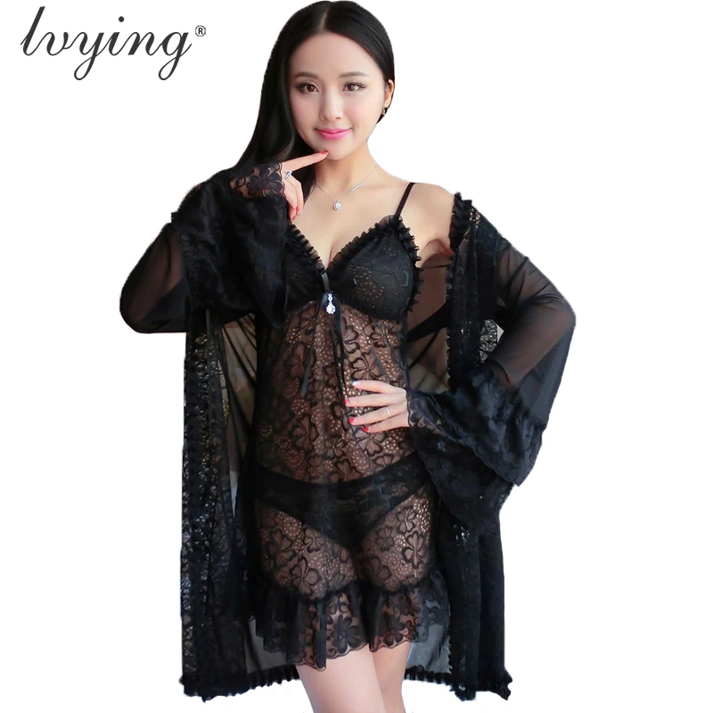 Women Nightgown Suit Sexy Lace Pyjamas Sets Robe Set Lingerie Charming Night Dress Transparents Bathrobe Nightwear Sleepwear
Women Nightgown Suit Sexy Lace Pyjamas Sets Robe Set Lingerie Charming Night Dress Transparents Bathrobe Nightwear Sleepwear