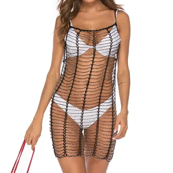 2019 Women Hot Drilling Mesh Rhinestone Crochet Beach Cover Up Solid Hollow Out Bikini Swimwear Women Swimsuit Beachwear Pareos
2019 Women Hot Drilling Mesh Rhinestone Crochet Beach Cover Up Solid Hollow Out Bikini Swimwear Women Swimsuit Beachwear Pareos
