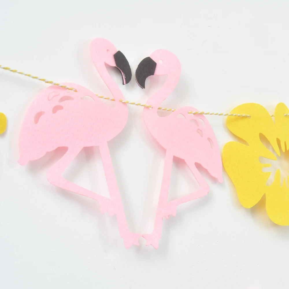 Hawaiian Flamingo Pineapple Banners Bunting Summer Party Birthday Tropical Tropical Party Hawaiian Bundles Coconut leaf Garlands (4)