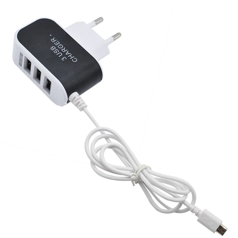 3.1A 3 in 1 Port USB EU Plug Home Travel Wall Charger With Cable for Phone Over-voltage Protection Three Ports USB Phone Charger
3.1A 3 in 1 Port USB EU Plug Home Travel Wall Charger With Cable for Phone Over-voltage Protection Three Ports USB Phone Charger