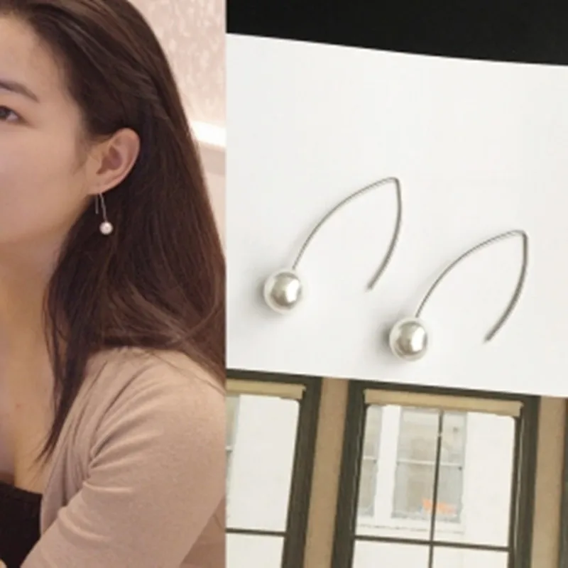 Fashionable temperament simple fine ear hooks bent bent imitation pearl two wearing earrings
Fashionable temperament simple fine ear hooks bent bent imitation pearl two wearing earrings