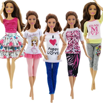 Handmade 5 Sets Cute Outfits Mixed Style Colourful Blouse Trousers Dress Clothes For Barbie Doll Accessories Baby Girl DIY Toy
Handmade 5 Sets Cute Outfits Mixed Style Colourful Blouse Trousers Dress Clothes For Barbie Doll Accessories Baby Girl DIY Toy
