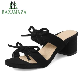 ZALAVOR Small Size 30-43 Women Slippers Open Toe Bowknot Solid Color Sandals Summer Outdoor Thick Heels Fashion Women Shoes
ZALAVOR Small Size 30-43 Women Slippers Open Toe Bowknot Solid Color Sandals Summer Outdoor Thick Heels Fashion Women Shoes