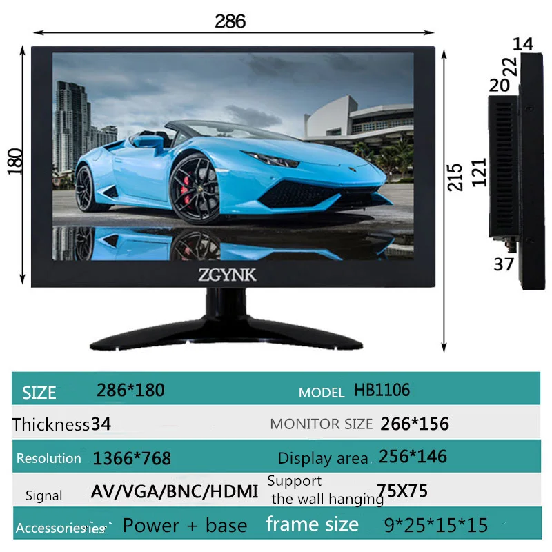 11.6 INCH Laptop IPS monitor 1366*768 VGA/AV/BNC/HDMI computer pc monitor desktop
11.6 INCH Laptop IPS monitor 1366*768 VGA/AV/BNC/HDMI computer pc monitor desktop